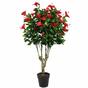Artificial red hibiscus 135 cm