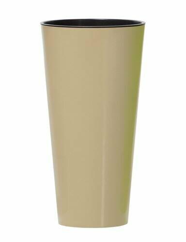 Flowerpot TUBUS SLIM + deposit coffee with milk gloss 20cm
