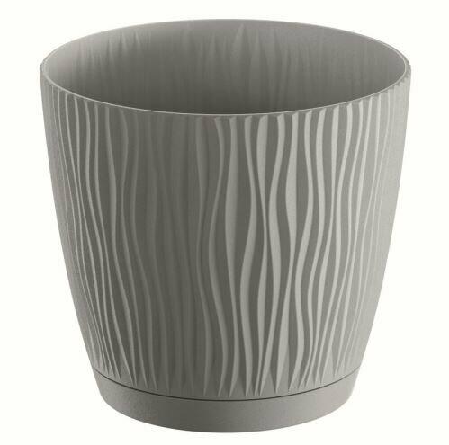 Flowerpot with bowl SANDY P gray stone 10.8 cm
