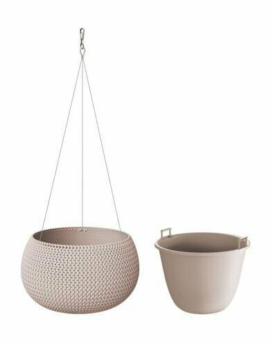 Flowerpot with insert and steel. cable SPLOFY BOWL WS mocca 37cm