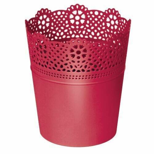 Flowerpot with lace LACE raspberry 16.0 cm