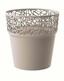 Flowerpot with lace NATURO mocca 14.5 cm