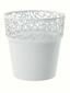 Flowerpot with lace NATURO white 14.5 cm