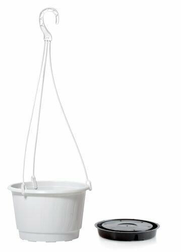 Hanging flowerpot PRO white 21cm + HOOK and DEPOSIT 1
