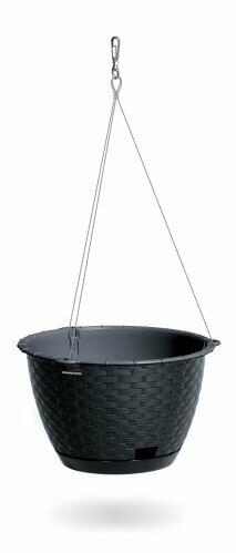 Hanging flowerpot RATOLLA ROUND W anthracite with steel. cable 24.3 cm