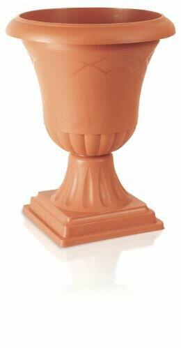 High flower pot ATENA terracotta 33.0 cm + FOOT