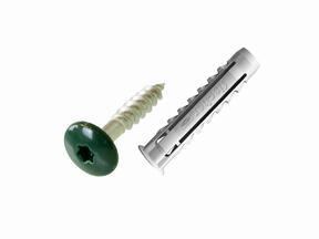Screw for fixing an artificial hedge green with a wall dowel 2.5 × 1.5 cm - bag of 10 pieces