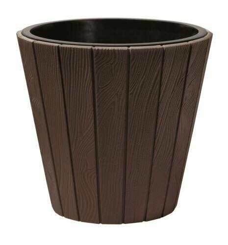 WOODE flowerpot + brown deposit 29.9 cm